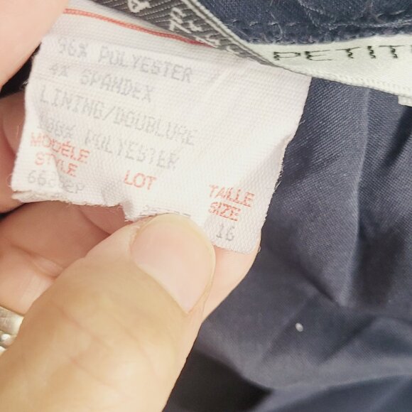 Lana Lee Petite Vintage Navy Blue Set Sleeveless Vest Matching Skirt Plus Sz 16 - Picture 9 of 16